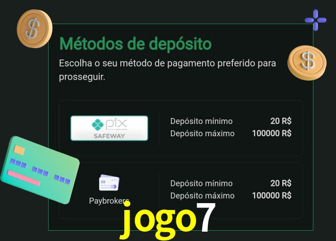 O cassino jogo7 oferece uma grande variedade de métodos de pagamento